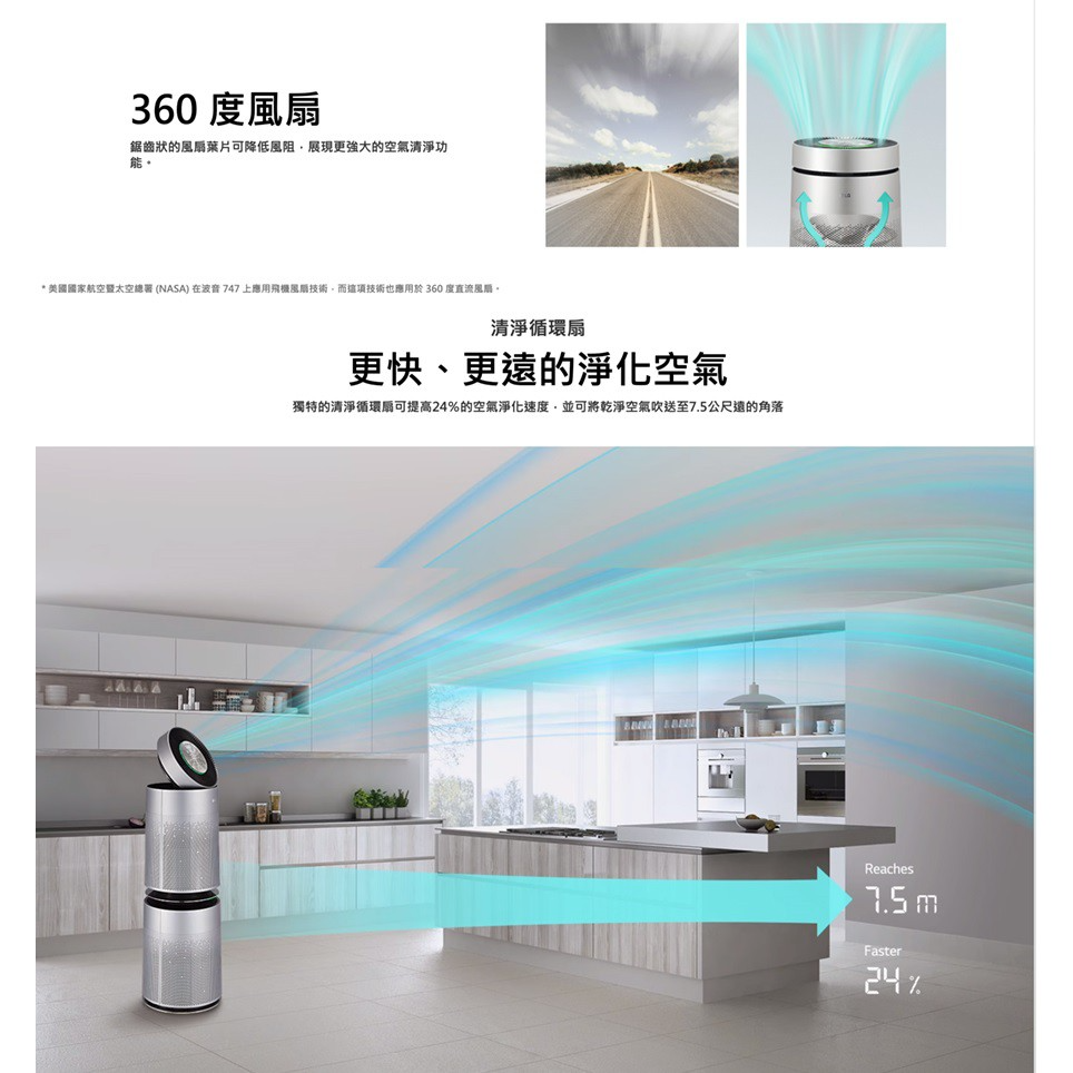 LG 樂金 AS651DBY0 360° 空氣清淨機【公司貨 免運】寵物功能增加版 二代 適用19坪【單層】HEPA濾網-細節圖6