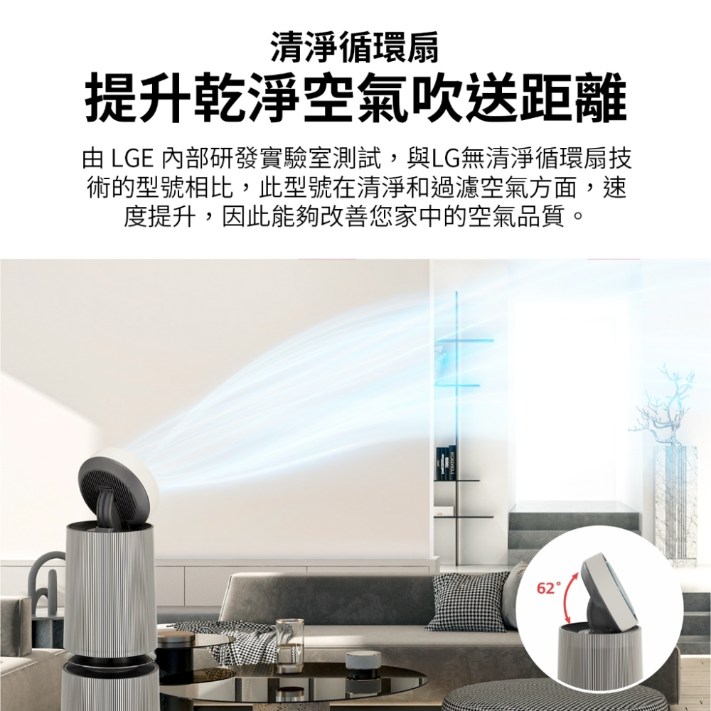 現貨 開發票 LG 樂金 AS101DBY0 360°空氣清淨機 適用30坪【雙層】寵物功能增加版二代 HEPA濾網-細節圖7