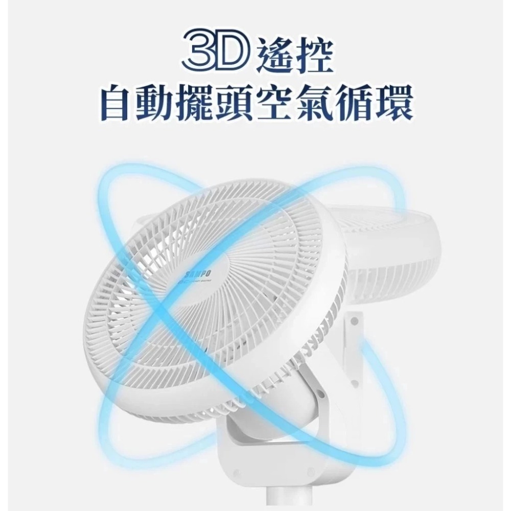 SAMPO 聲寶 11吋 遙控 電風扇【現貨 免運】全新品 dc風扇 USB 風扇 立扇 循環桌立扇 循環扇 靜音 桌扇-細節圖4