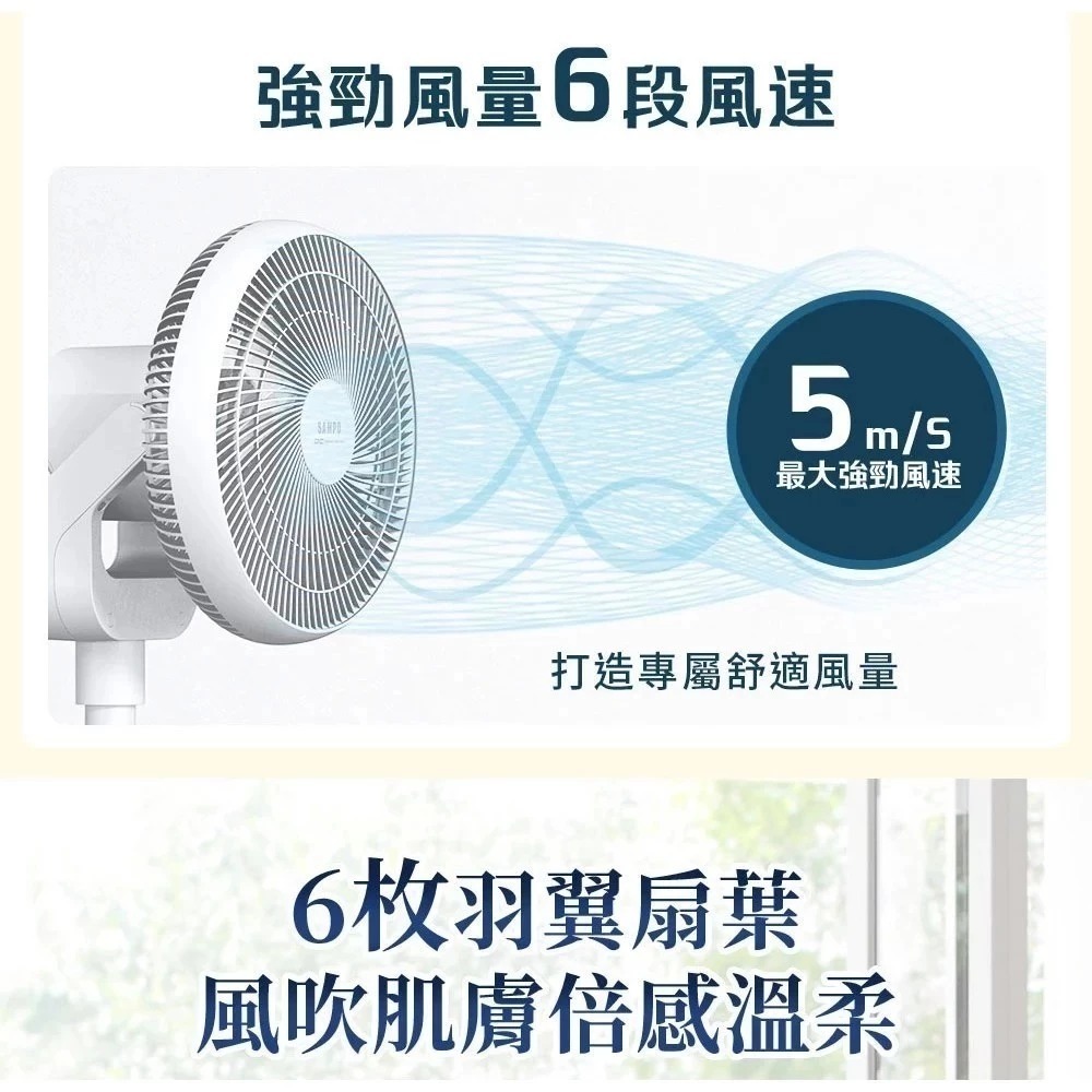SAMPO 聲寶 11吋 遙控 電風扇【現貨 免運】全新品 dc風扇 USB 風扇 立扇 循環桌立扇 循環扇 靜音 桌扇-細節圖8