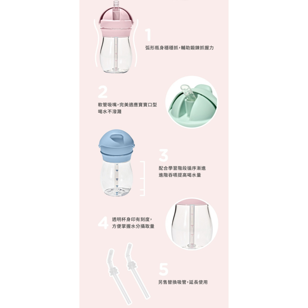 OXO TOT 寶寶啾吸管杯【全新 現貨】嬰兒學習杯 學飲杯 學習水壺 學習杯 不含雙酚A 啾吸杯 oxo水杯 吸管水杯-細節圖4