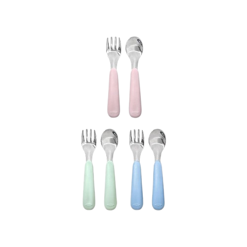 OXO TOT 隨行叉匙組【全新 現貨】餐具組 寶寶握叉匙組 兒童餐具 學習叉匙 叉子 湯匙 不鏽鋼 學習餐具 含收納盒-細節圖2