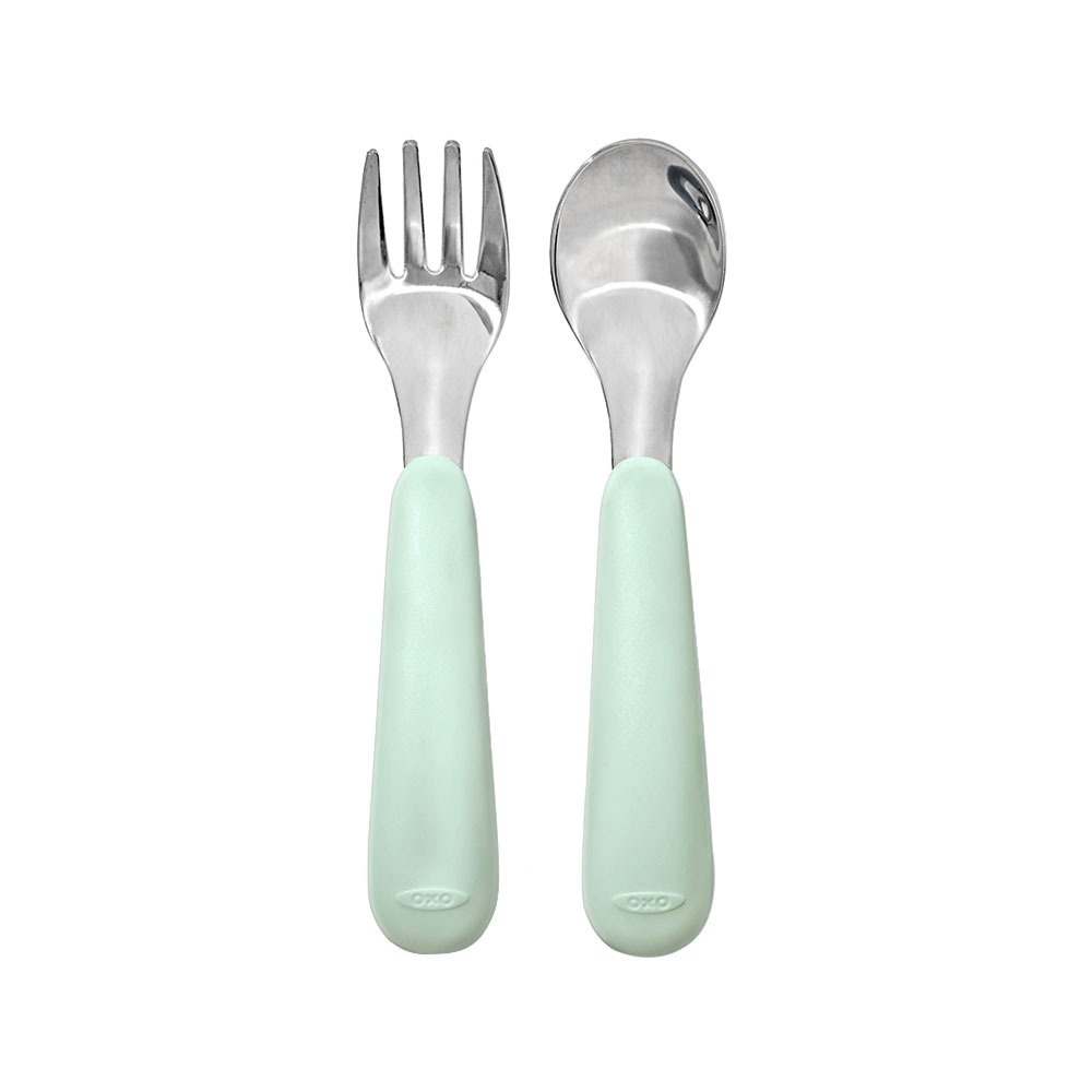 OXO TOT 隨行叉匙組【全新 現貨】餐具組 寶寶握叉匙組 兒童餐具 學習叉匙 叉子 湯匙 不鏽鋼 學習餐具 含收納盒-規格圖9