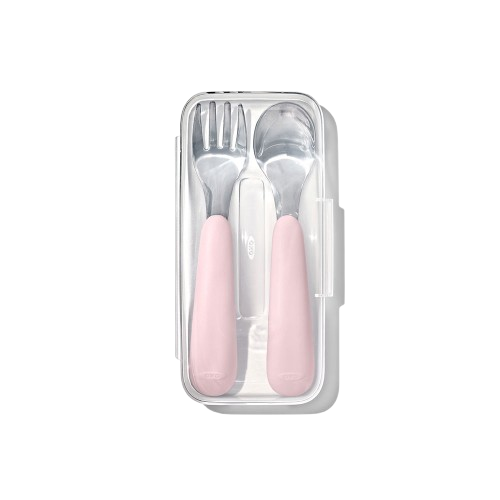 OXO TOT 隨行叉匙組【全新 現貨】餐具組 寶寶握叉匙組 兒童餐具 學習叉匙 叉子 湯匙 不鏽鋼 學習餐具 含收納盒-規格圖9