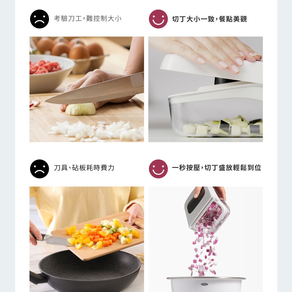 美國 OXO 好好壓切丁盒【現貨】原廠公司貨 適用洗碗機 附帶刀片 切丁盒 切丁器 切丁神器 不銹鋼 懶人切丁-細節圖4