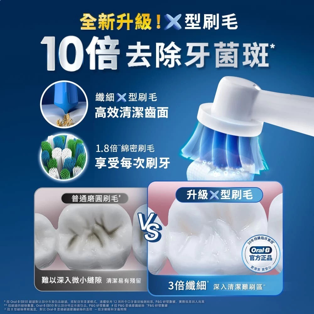 德國百靈 Oral-B 深層清潔X型刷頭（8入）EB50-8【現貨免運】電動牙刷 百靈電動牙刷刷頭 牙刷頭 歐樂b 牙刷-細節圖5