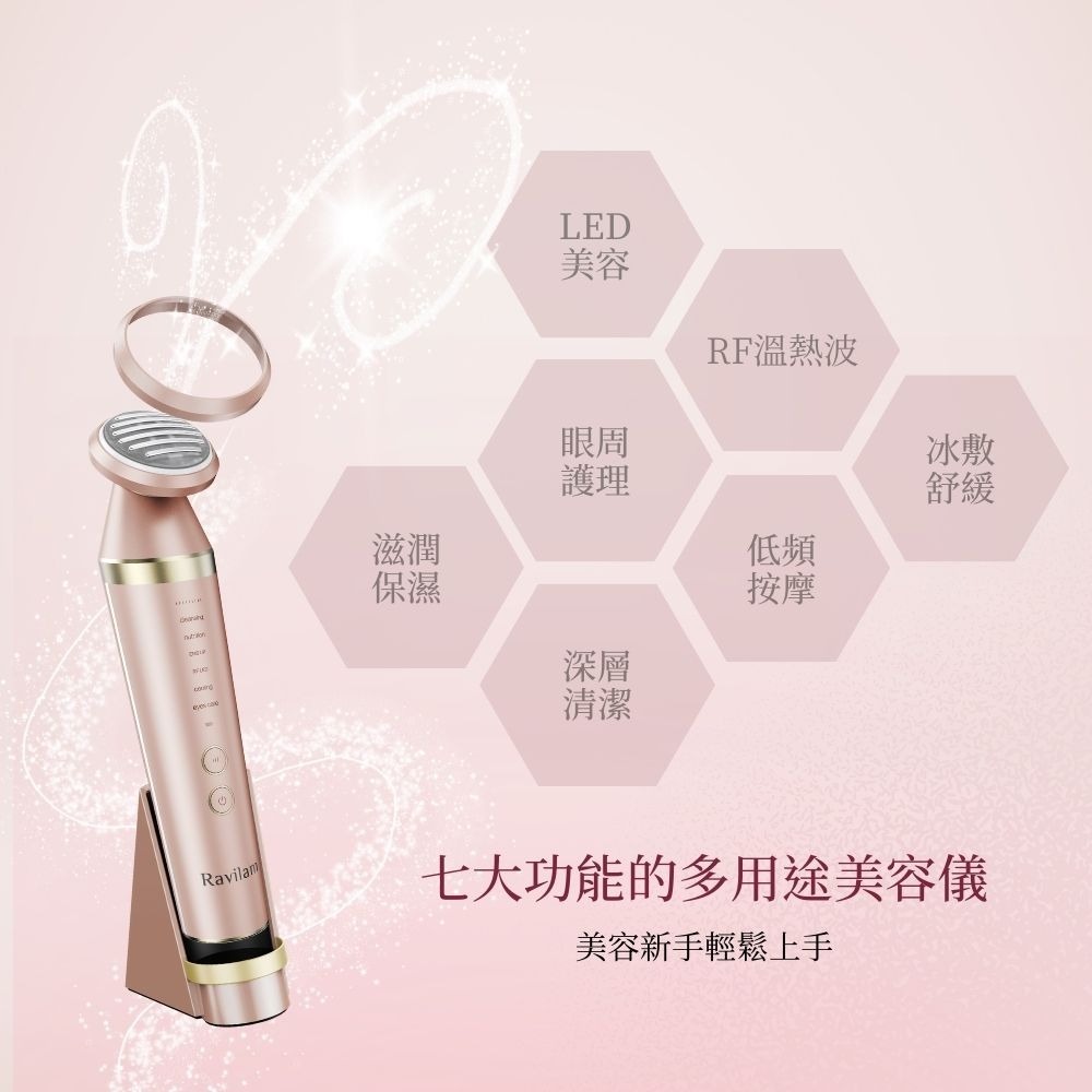 Ravilam 娜美妍 Face Care 煥膚彩光美容儀【現貨 免運】LRJ-R01-PG 粉金色 美容儀 導入儀-細節圖4