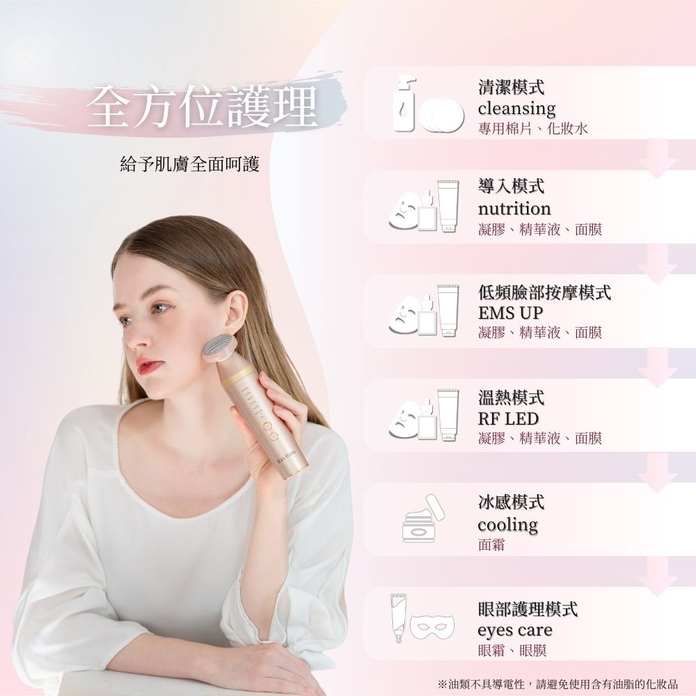 Ravilam 娜美妍 Face Care 煥膚彩光美容儀【現貨 免運】LRJ-R01-PG 粉金色 美容儀 導入儀-細節圖8