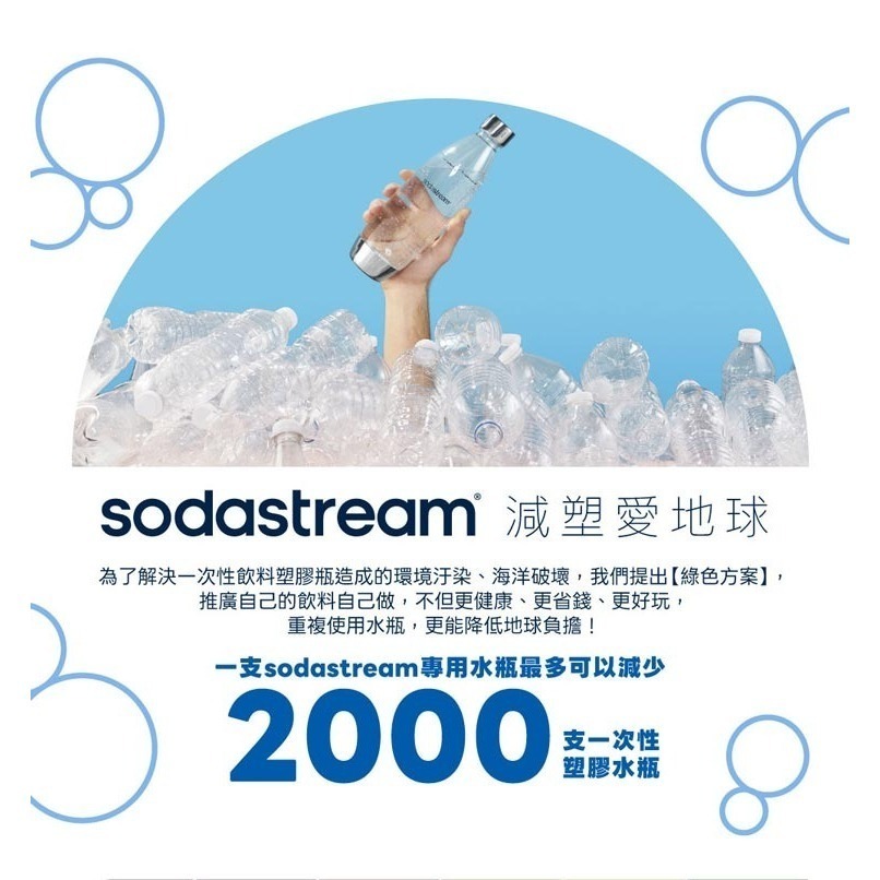 SodaStream 時尚風自動扣瓶氣泡水機 Spirit 現貨 公司貨 2年保 內附雙瓶 免插電 旋轉鋼瓶 氣泡水機-細節圖9
