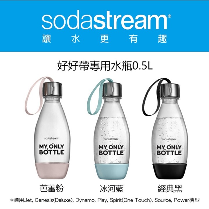 SodaStream 好好帶專用水瓶 500ml【現貨 免運】台灣公司貨 冰河藍 氣泡水 氣泡水機 氣泡水瓶 可用洗碗機-細節圖3
