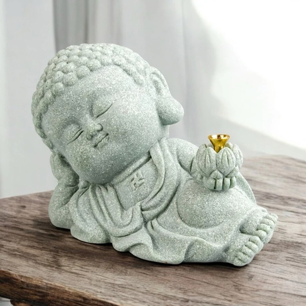 Q版禪風卧佛線香座插-細節圖2