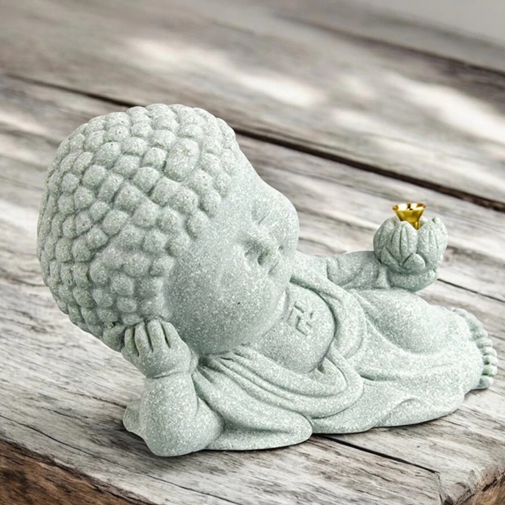 Q版禪風卧佛線香座插-細節圖3