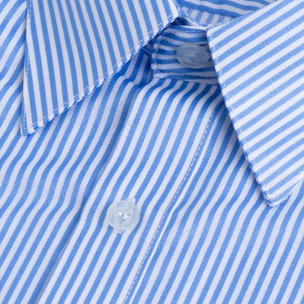 【CHINJUN/35系列】勁榮抗皺襯衫-長袖、淺藍白相間條紋、K903-細節圖3