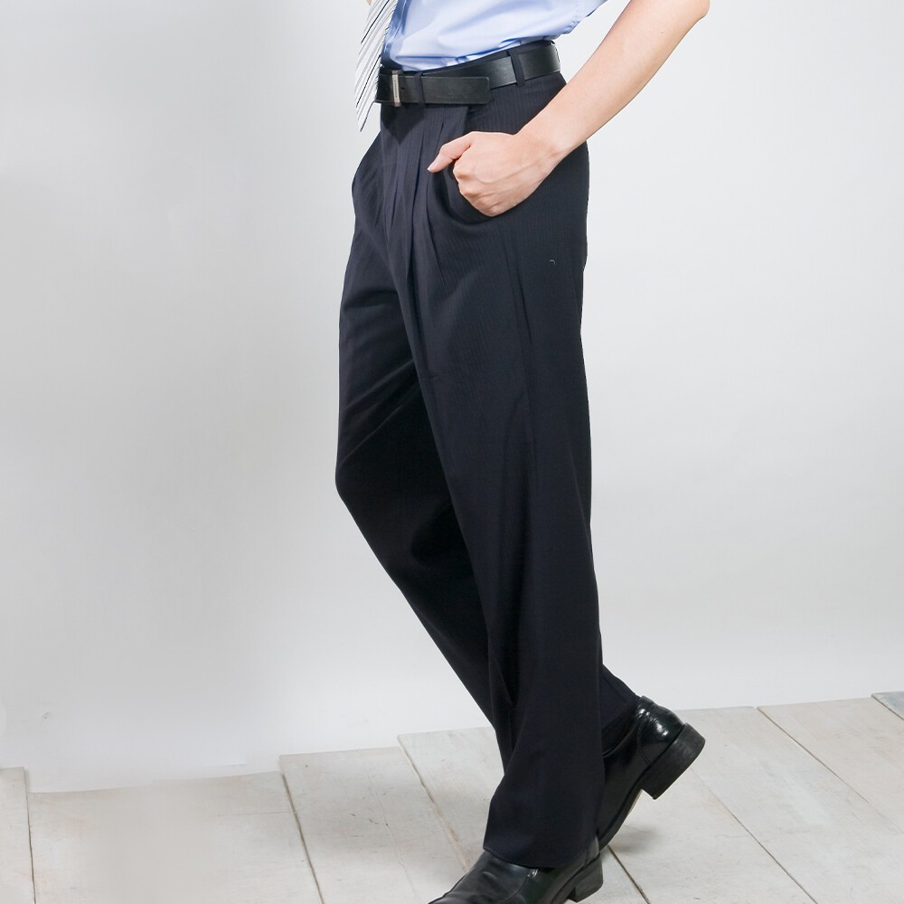【Chinjun】正統高腰西裝褲 100%免燙 打摺設計 春夏款 直筒 商務 打折-規格圖6