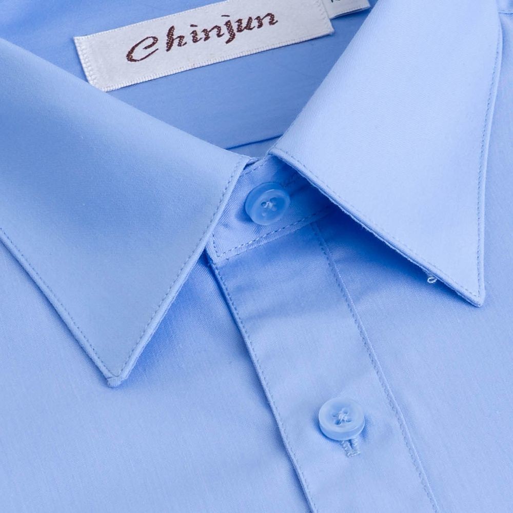 【CHINJUN/35系列】勁榮抗皺襯衫-短袖、素色藍、s8004-細節圖3