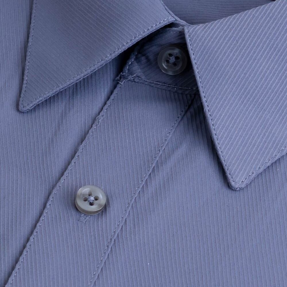 【CHINJUN】勁榮抗皺襯衫-長袖、灰底斜紋、8058 台灣現貨 男襯衫 商務 口袋 硬領-細節圖3