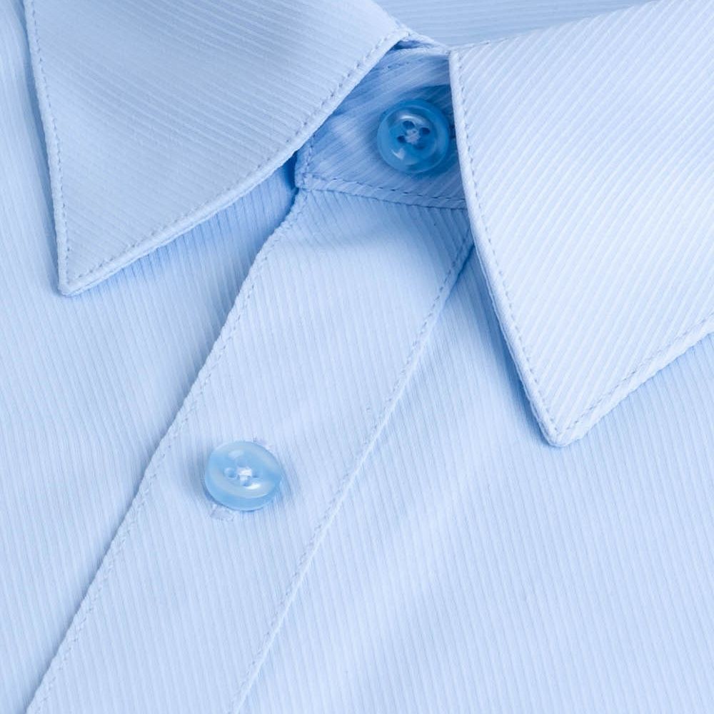 【CHINJUN-35系列】抗皺襯衫-長袖、藍底斜紋、8059-細節圖2