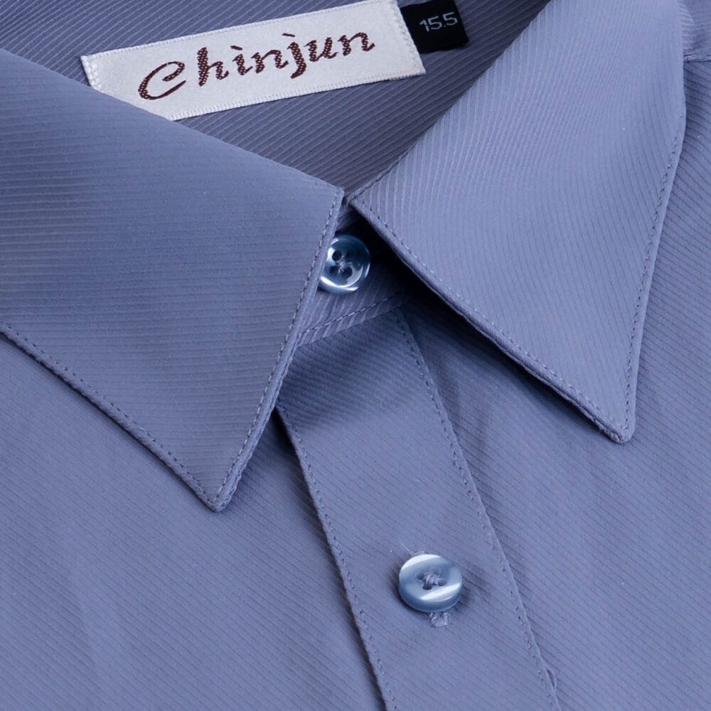 【CHINJUN/35系列】勁榮抗皺襯衫-短袖、灰底斜紋、s8058-規格圖3
