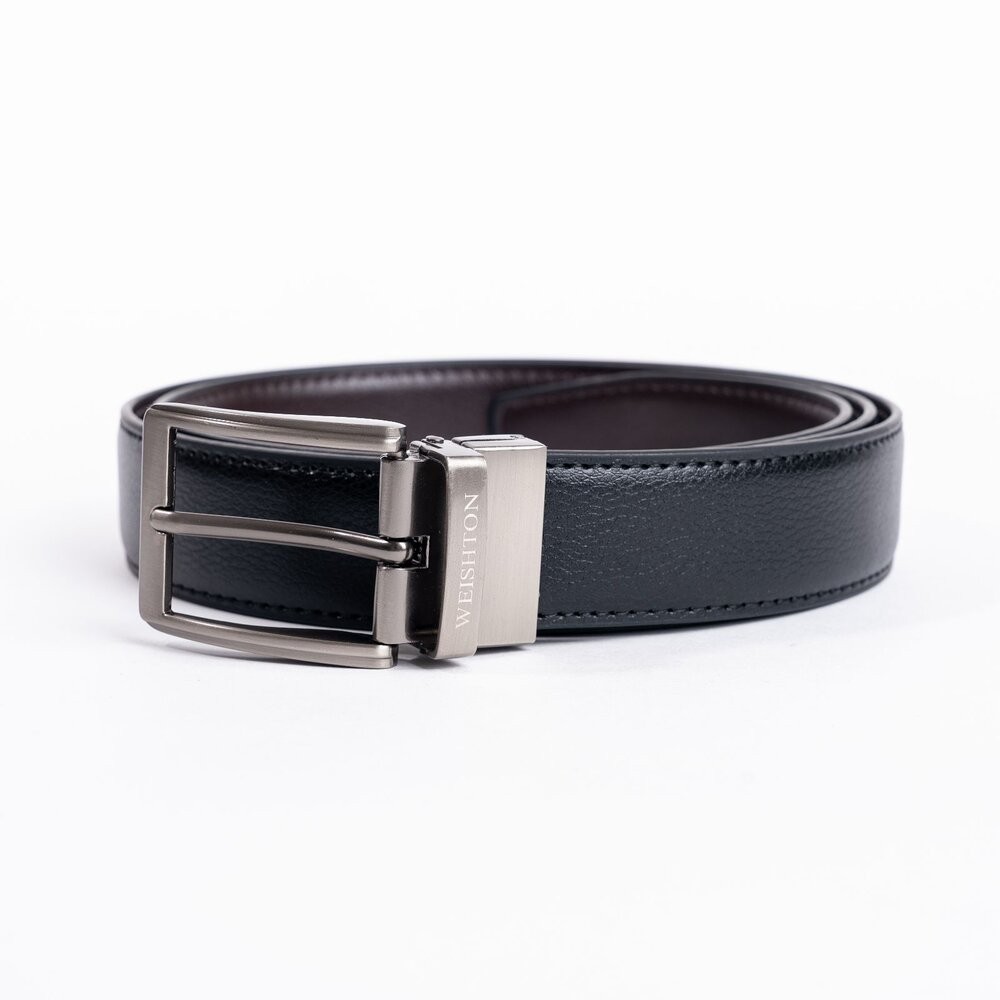 【WEISHTON】雙面男士針扣皮帶 全牛皮 時尚商務 韓版休閒 簡約百搭-細節圖8