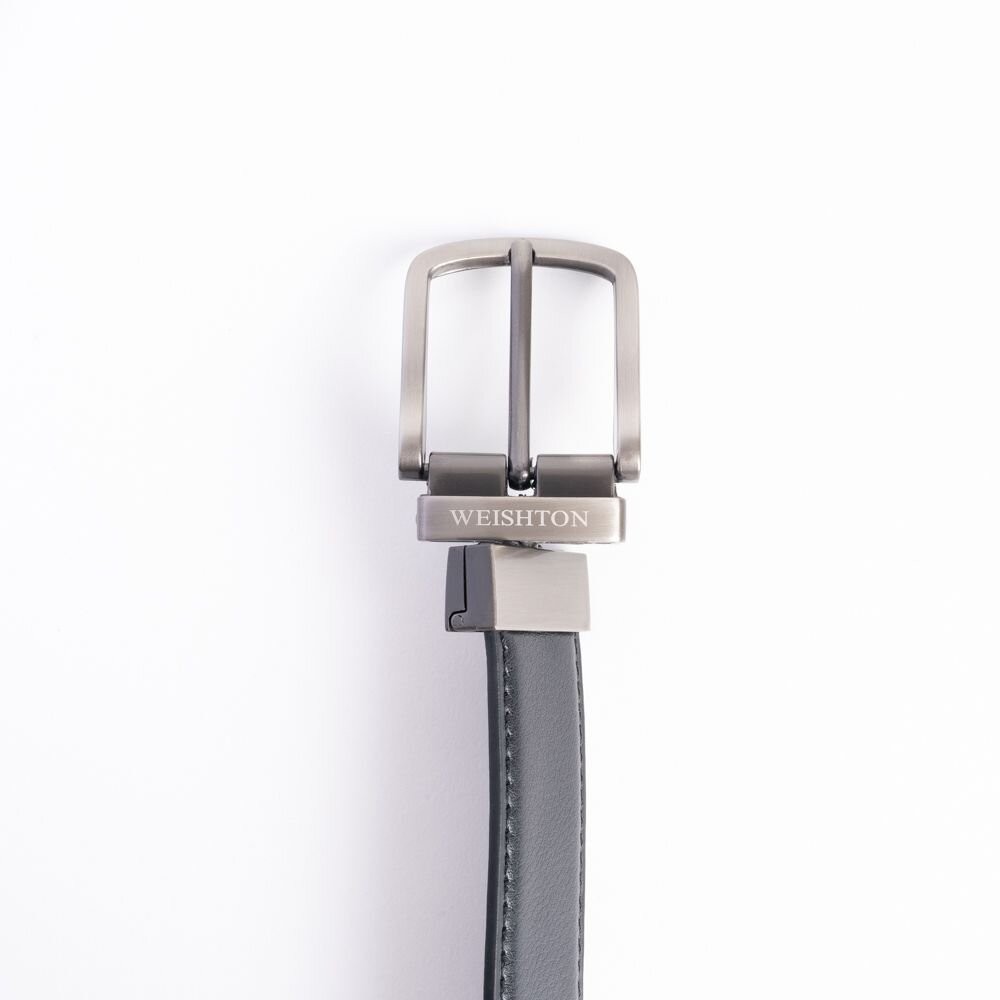 【WEISHTON】雙面男士針扣皮帶 全牛皮 時尚商務 韓版休閒 簡約百搭-細節圖2