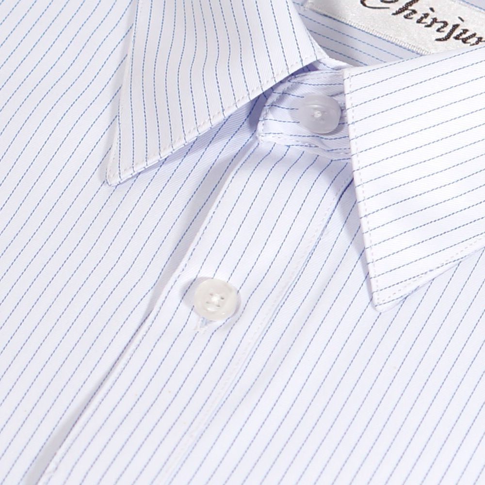 【CHINJUN/35系列】勁榮抗皺襯衫-長袖、白色藍條紋、k2202-細節圖2