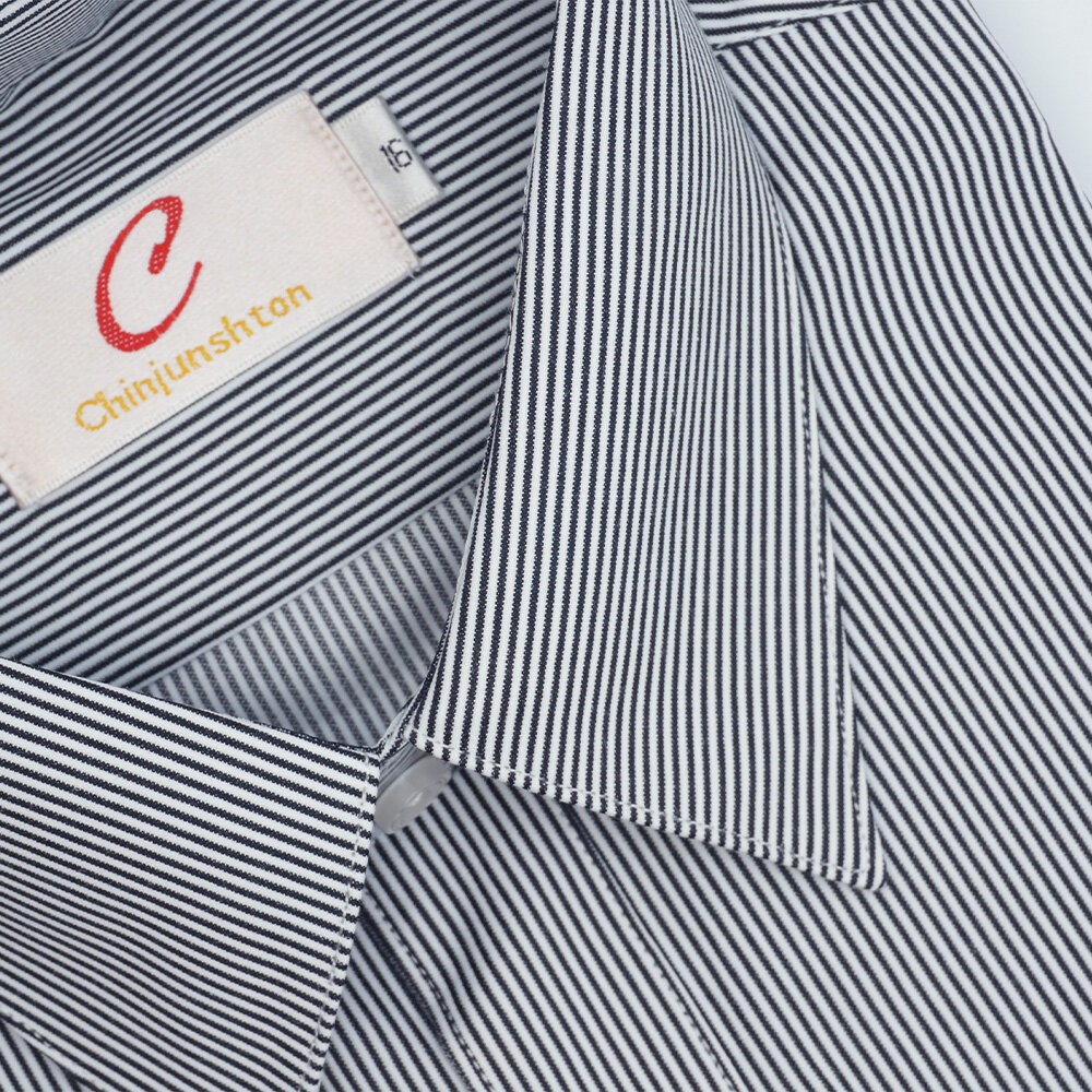 【CHINJUN】男士商務襯衫 抗皺加強 長袖 灰底條紋 532-4 台灣現貨 男襯衫 商務 口袋 硬領-規格圖7