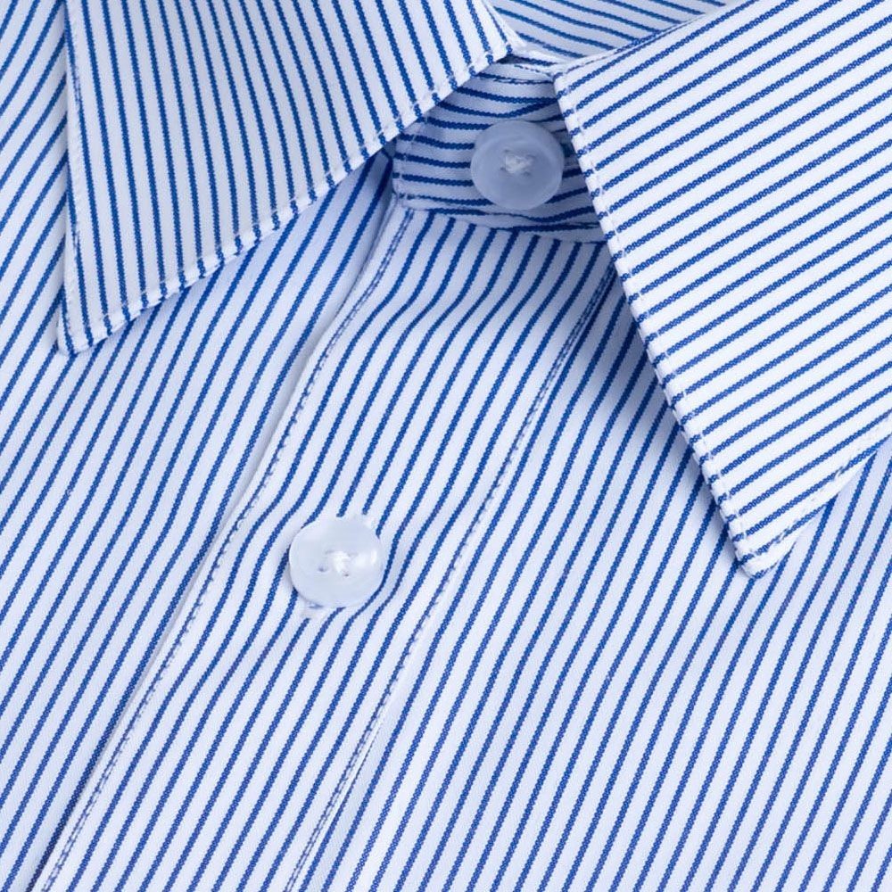 【CHINJUN/35系列】勁榮抗皺襯衫-長袖、白底藍線條紋、2014-4-細節圖2