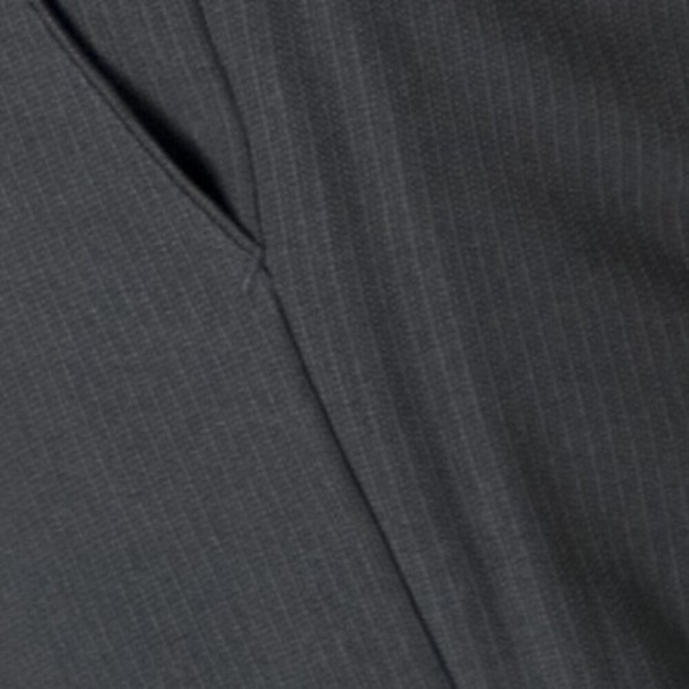 【Chinjun】正統高腰西裝褲 100%免燙、打折條紋黑-細節圖3