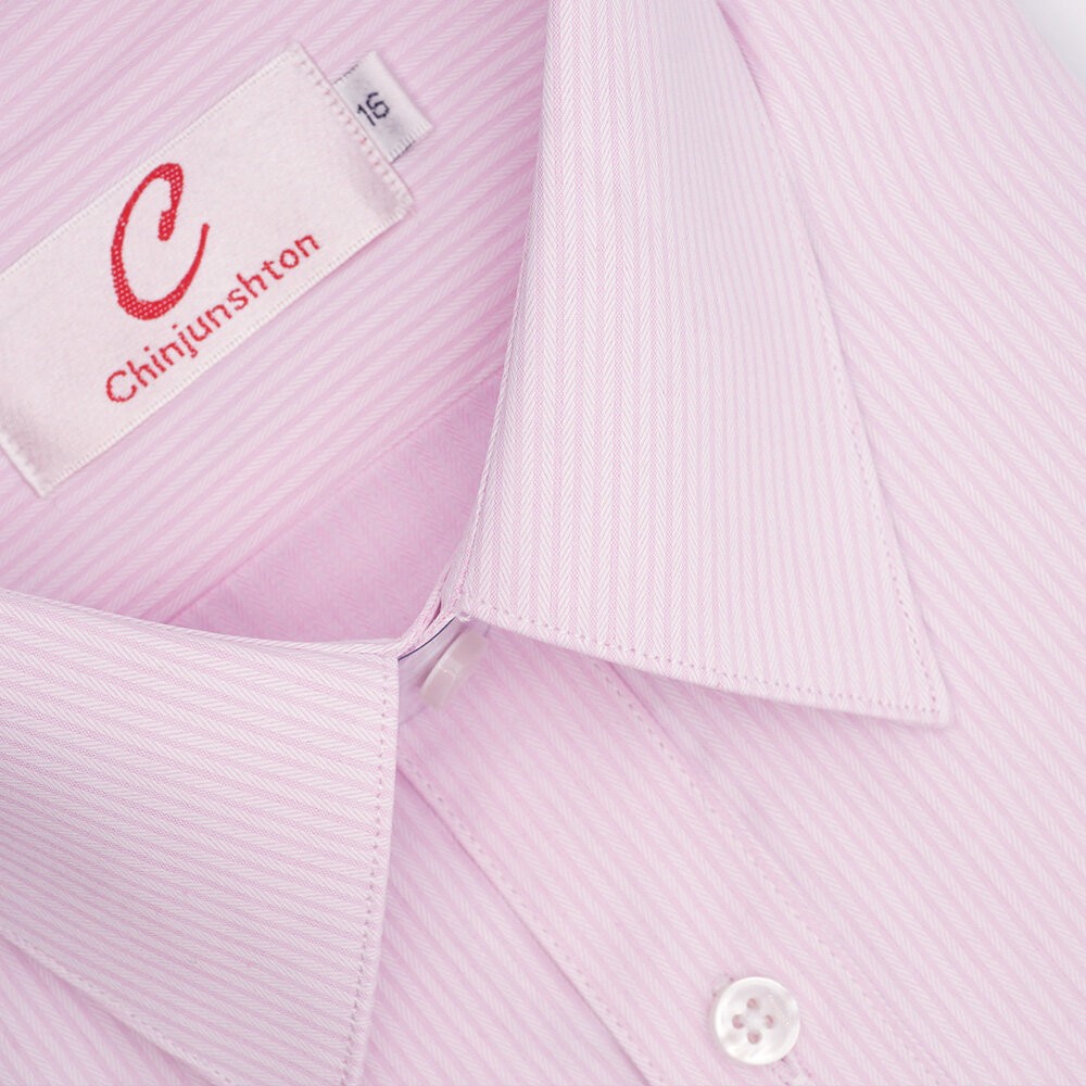 【CHINJUN】男士商務襯衫 抗皺加強 長袖/短袖 粉色條紋款 520-12 s520-12 台灣現貨 男襯衫 商務-規格圖7