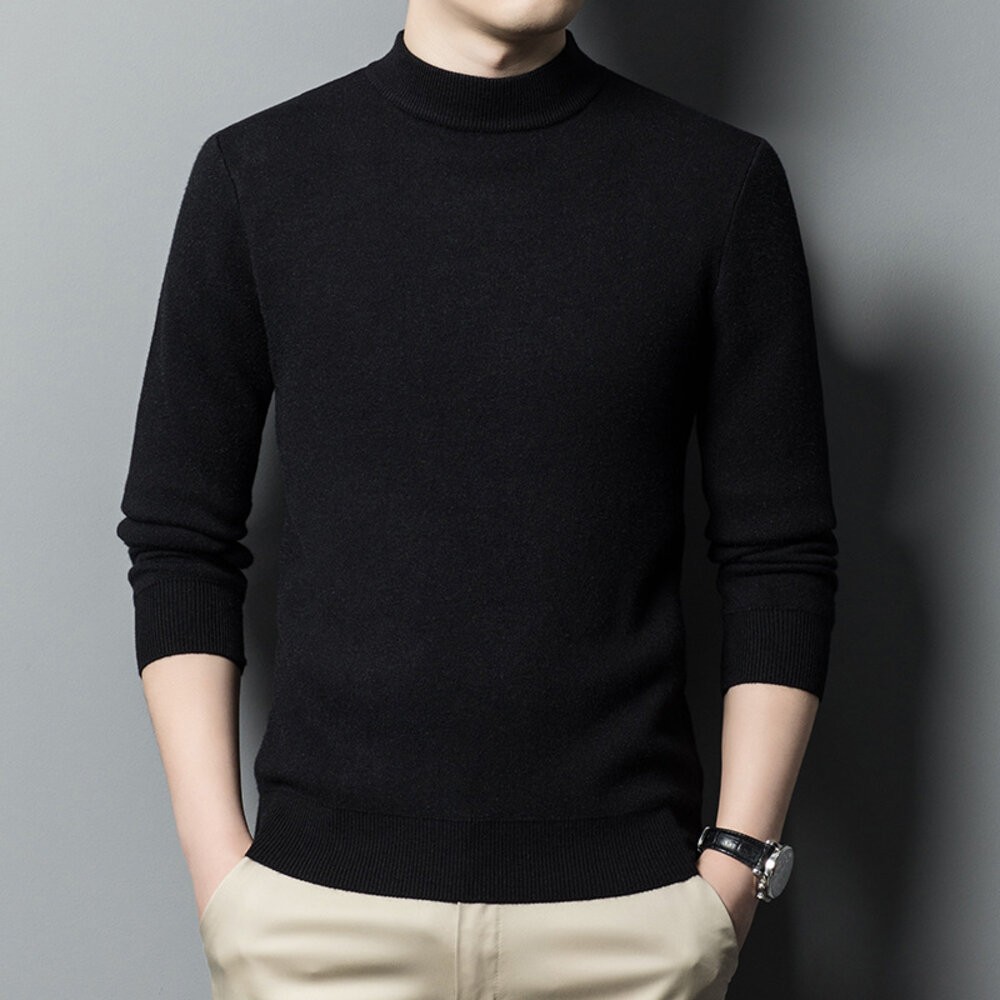 Chinjun半高領羊毛針織衫-多色可選｜半高領針織毛衣、親膚保暖、商務男裝、休閒穿搭 台灣現貨 男襯衫 商務 口袋 硬-規格圖7