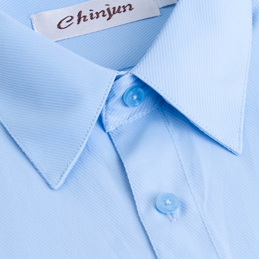 大尺碼【CHINJUN】勁榮抗皺襯衫-短袖、藍底斜紋、18.5吋、19.5吋、20.5吋、s8059L 台灣現貨 男襯衫-細節圖3