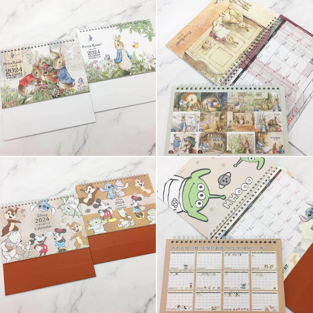 迪士尼 DISNEY 正版授權 台灣百貨 2024三角桌曆 隨機出貨 不挑款式-細節圖3