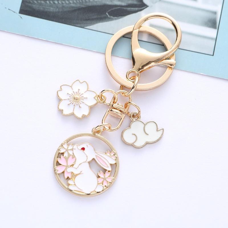 ❤️嬡馨小舖❤️新款可愛 兔子貓咪 鑰匙扣 吉祥如意 金屬鑰匙圈 掛件 簡約掛飾 書包掛飾 包包掛飾 台灣現貨-細節圖5