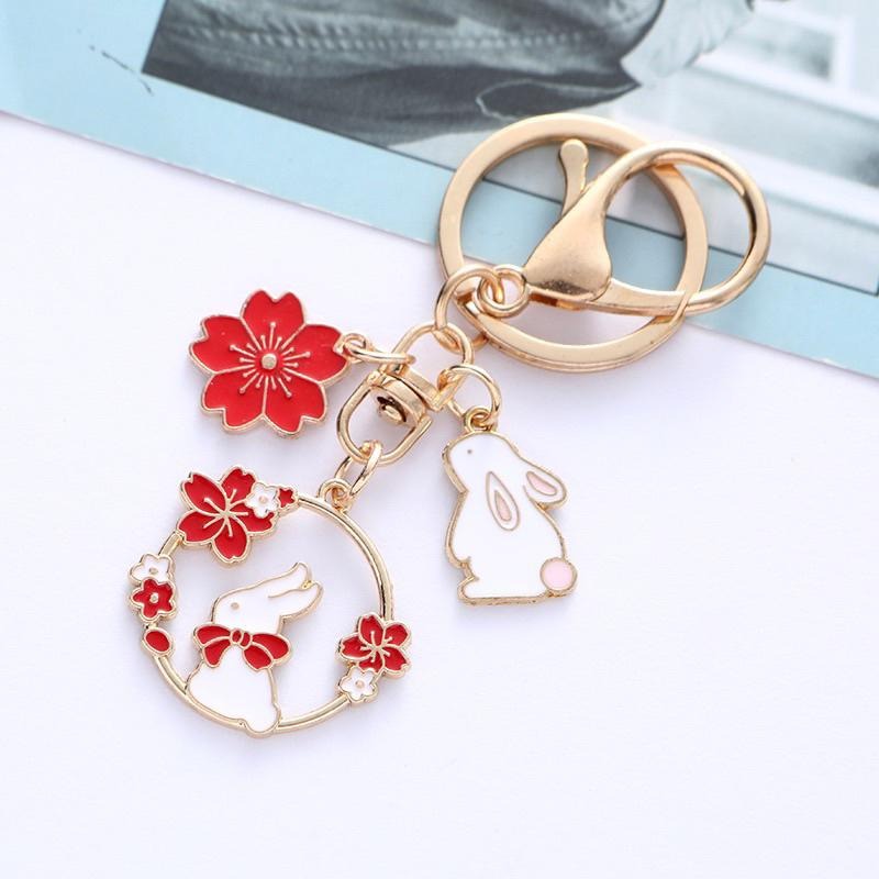 ❤️嬡馨小舖❤️新款可愛 兔子貓咪 鑰匙扣 吉祥如意 金屬鑰匙圈 掛件 簡約掛飾 書包掛飾 包包掛飾 台灣現貨-細節圖6