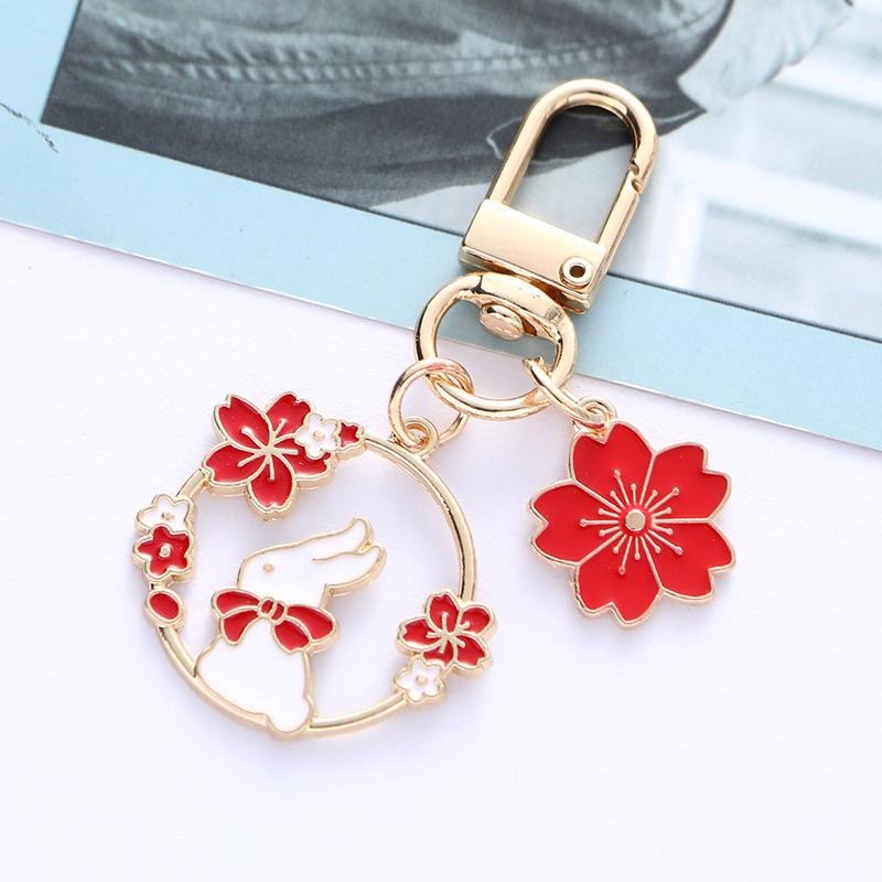 ❤️嬡馨小舖❤️新款可愛 兔子貓咪 鑰匙扣 吉祥如意 金屬鑰匙圈 掛件 簡約掛飾 書包掛飾 包包掛飾 台灣現貨-細節圖7