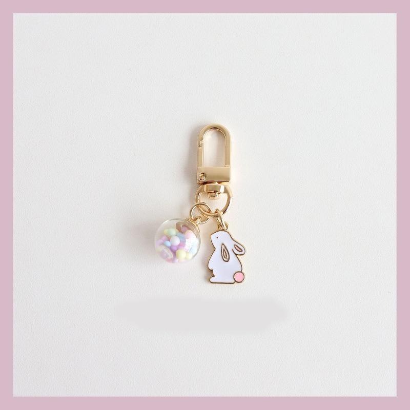 ❤️嬡馨小舖❤️新款可愛 兔子貓咪 鑰匙扣 吉祥如意 金屬鑰匙圈 掛件 簡約掛飾 書包掛飾 包包掛飾 台灣現貨-細節圖8