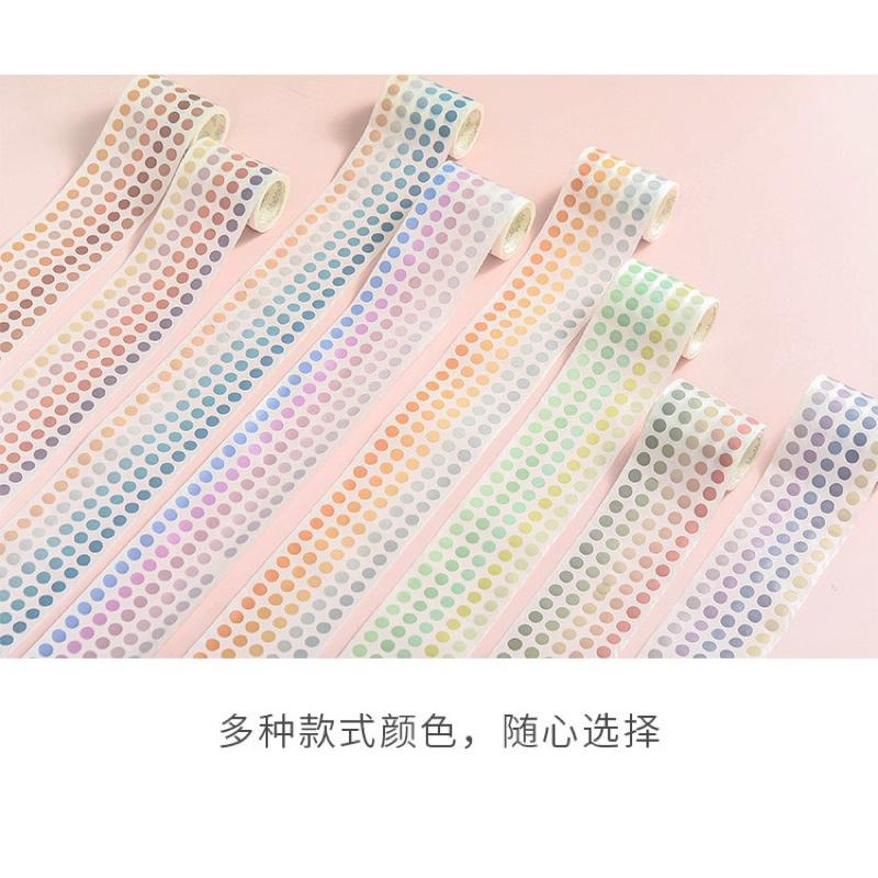 ❤️嬡馨小舖❤️莫蘭迪 色系圓點 紙膠帶 裝飾膠帶 手帳咕卡 裝飾用品 邊框裝飾 手帳禮盒 手帳本禮盒 手帳組 台灣現貨-細節圖4