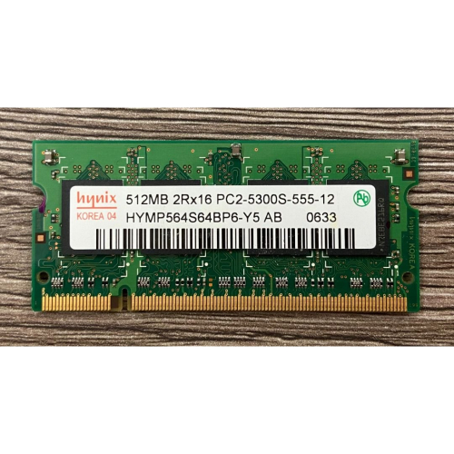 海力士 hynix 512MB DDR2 667 記憶體 2rx16 pc2-5300s-555-12 筆電記憶體