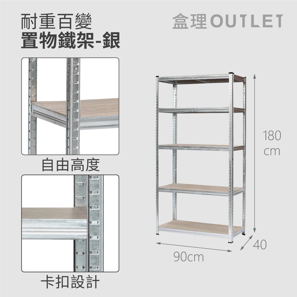 耐重百變置物鐵架-四層/五層-盒理OUTLET-細節圖5