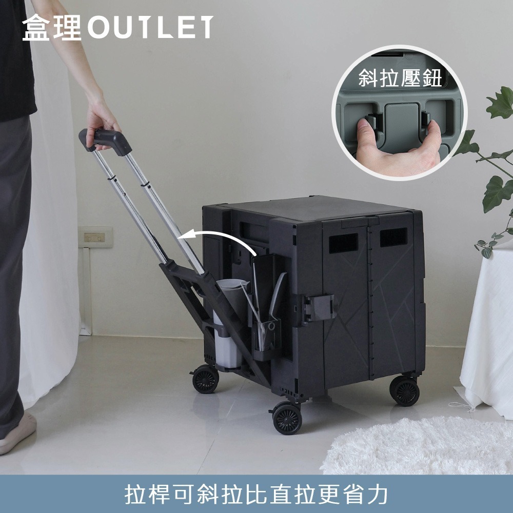 現貨🚚旗艦級摺疊購物車-多色可選/可斜拉/附杯架-盒理OUTLET-細節圖5