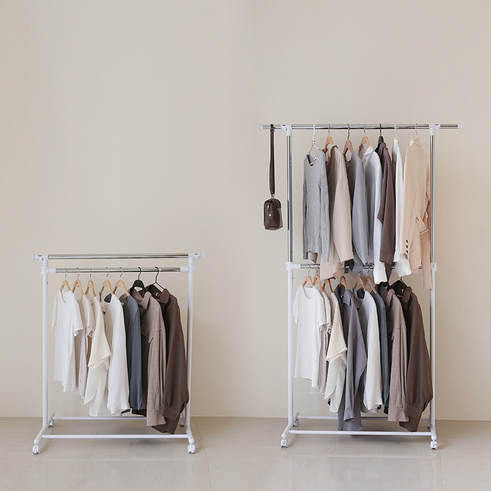 外銷歐美 台灣製 雙層升降吊衣架-白 兩款可選 -盒理OUTLET-細節圖8