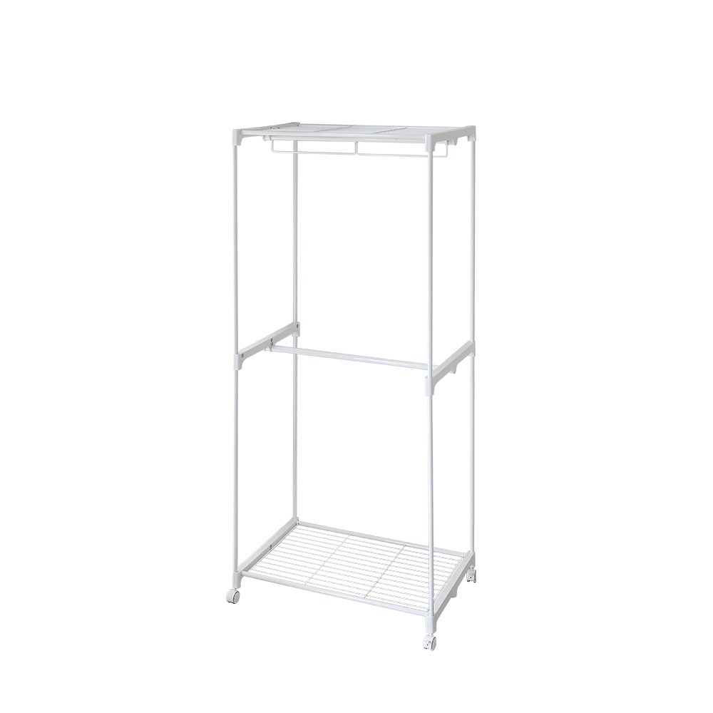 附輪耐重雙層吊衣架-白/黑-盒理OUTLET-細節圖9