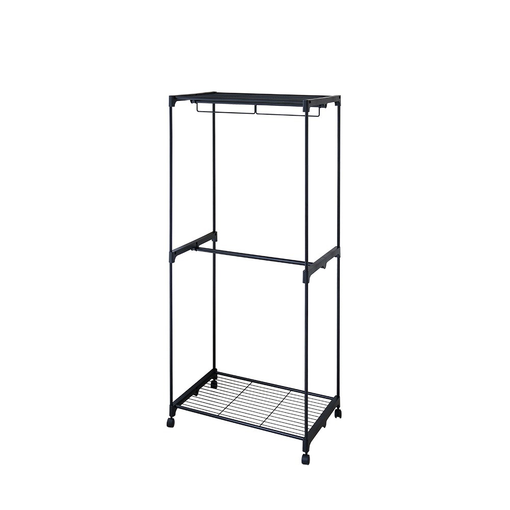 附輪耐重雙層吊衣架-白/黑-盒理OUTLET-細節圖10