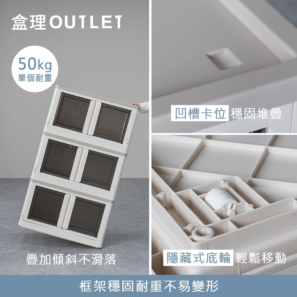 大容量收納箱/雙開前開 附輪大容量整理箱 收納箱_盒理OUTLET-細節圖3