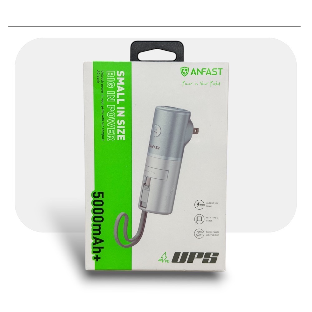 ⚠️全館免運 假日出貨 Anfast 帶線AC行動電源充電器 帶線行動電源 帶插頭行動電源 能量棒行動電源-細節圖4