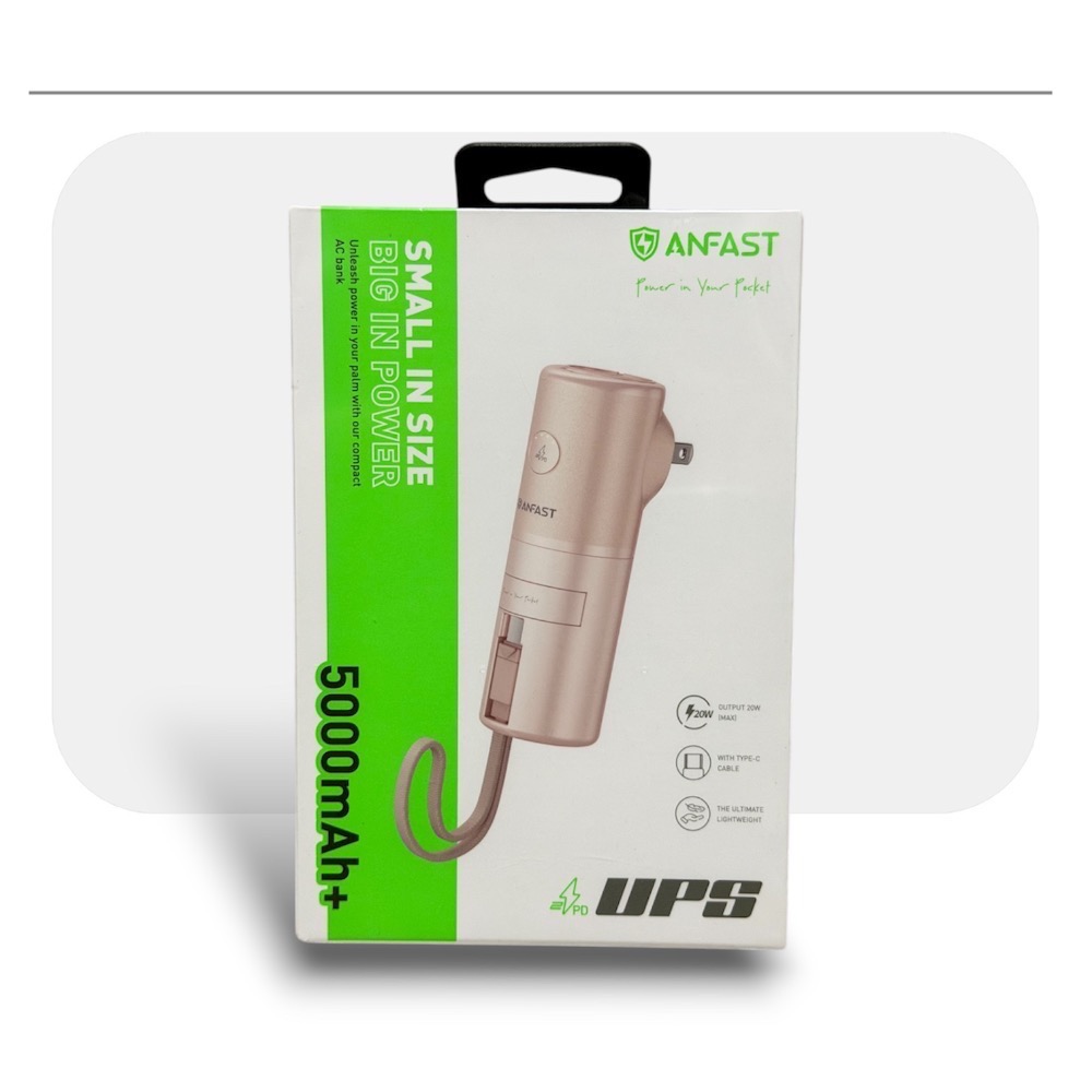 ⚠️全館免運 假日出貨 Anfast 帶線AC行動電源充電器 帶線行動電源 帶插頭行動電源 能量棒行動電源-細節圖5