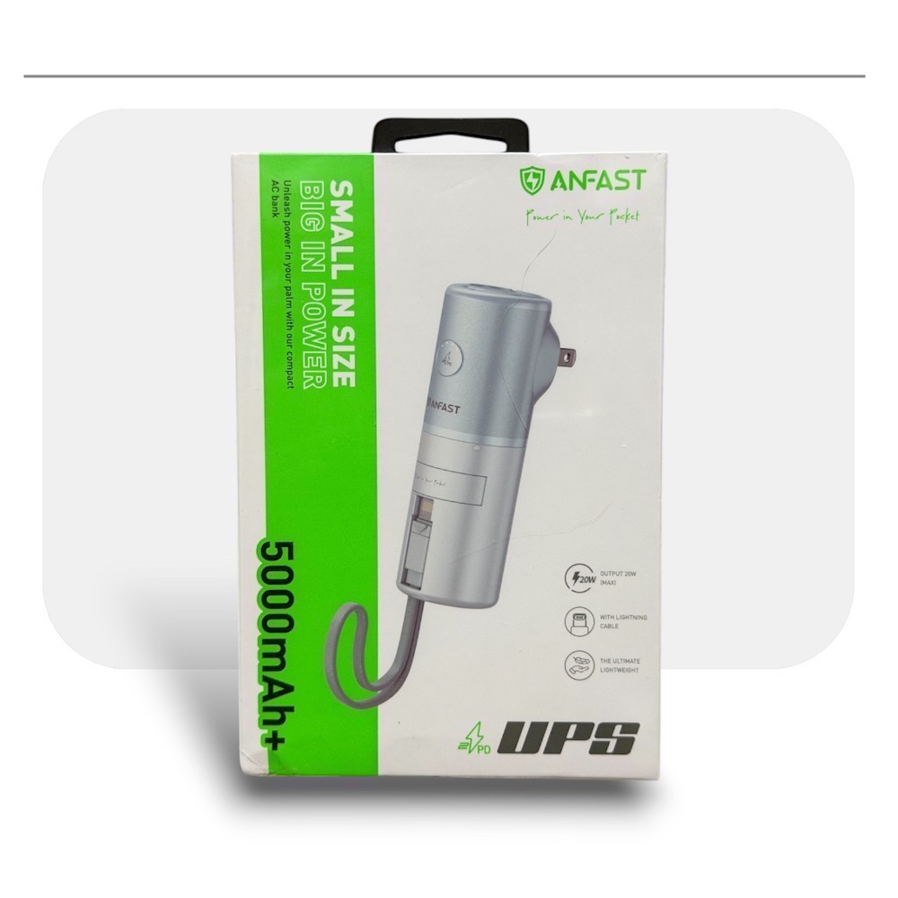 ⚠️全館免運 假日出貨 Anfast 帶線AC行動電源充電器 帶線行動電源 帶插頭行動電源 能量棒行動電源-細節圖3