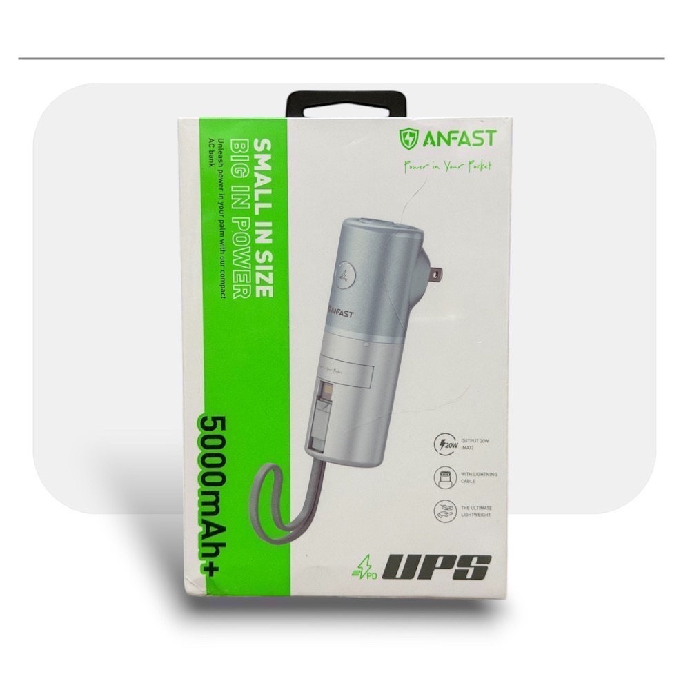 ⚠️全館免運 假日出貨 Anfast 帶線AC行動電源充電器 帶線行動電源 帶插頭行動電源 能量棒行動電源-細節圖3
