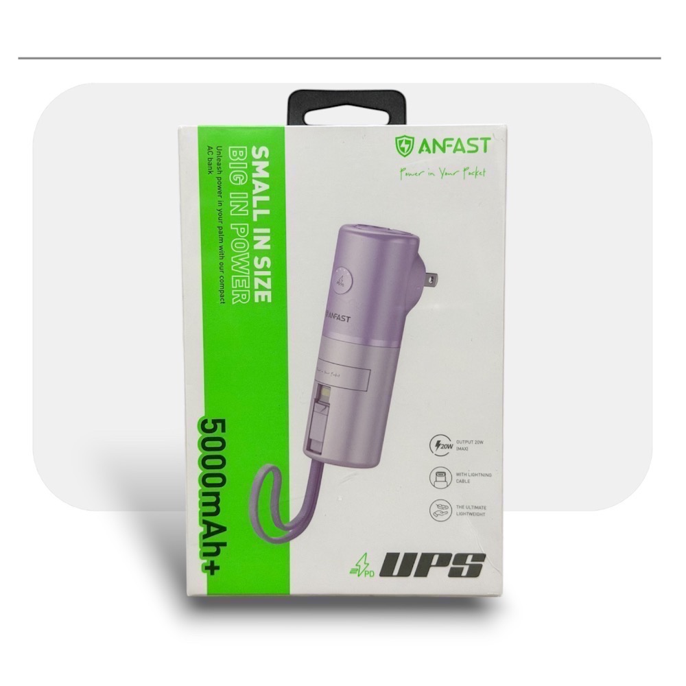 ⚠️全館免運 假日出貨 Anfast 帶線AC行動電源充電器 帶線行動電源 帶插頭行動電源 能量棒行動電源-細節圖5