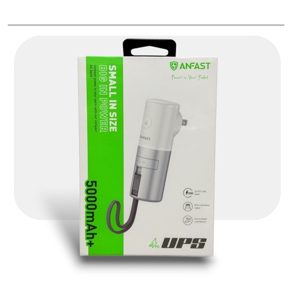 ⚠️全館免運 假日出貨 Anfast 帶線AC行動電源充電器 帶線行動電源 帶插頭行動電源 能量棒行動電源-規格圖5